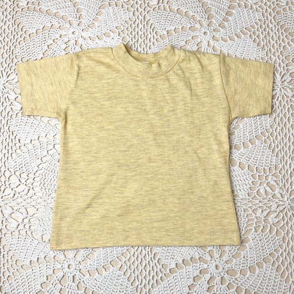 Vintage 1970s Rob Roy Boys 6 Years Heathered Tan Single Stitch Tee Shirt - Picture 1 of 3